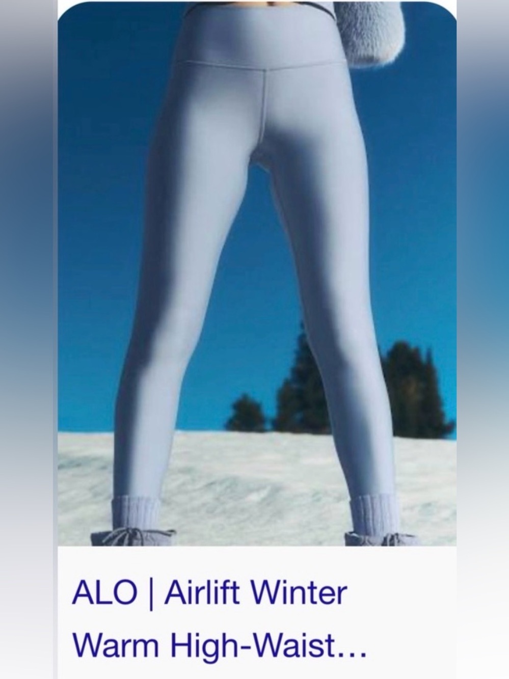 Alo Light Blue Fleece Leggings Medium